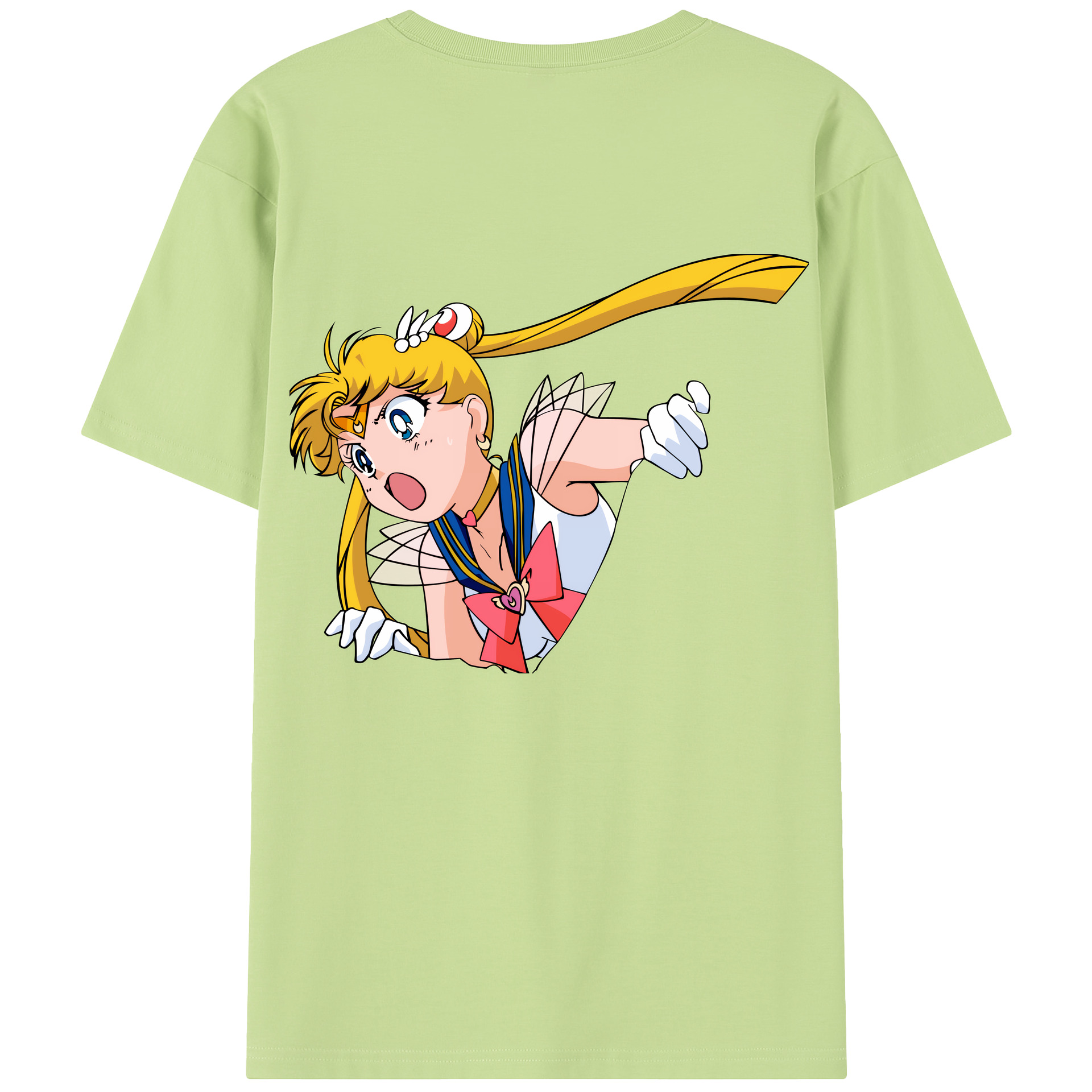 （画像用） 美少女戦士セーラームーン 月野 うさぎ つきの うさぎ Sailor Moon Tsukino Usagi 綿100％半袖Tシャツ（背面プリント）